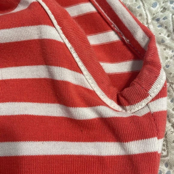 J. Crew high-low coral and white striped maxi dress size M - Picture 5 of 7